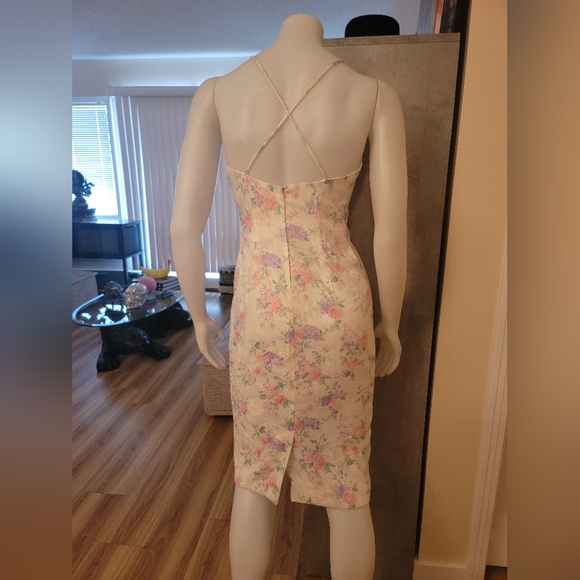 House of Nu-Mode Brocade Floral Dress Canadian - Picture 3 of 5